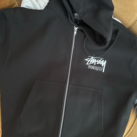 Stussy Black Zip-Up Hoodie - Picture 1 of 3